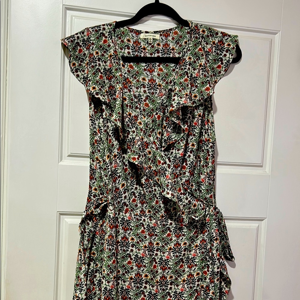 Max Studio size XL Elegant Green and Blue Midi Dress - Picture 4 of 4